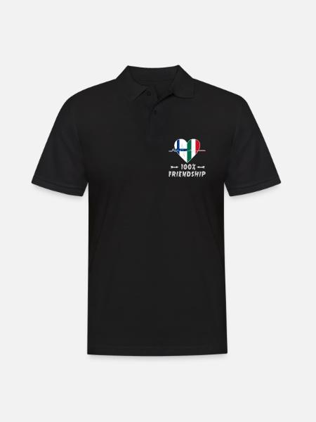 Finnland und Italien 100% Freundschaft - Männer Poloshirt - Schwarz