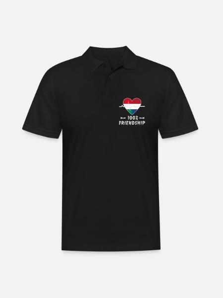 Ungarn und Niederlande 100% Freundschaft - Männer Poloshirt - Schwarz