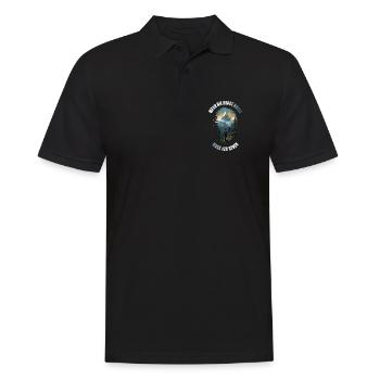 Wenn die Berge rufen muss ich gehen - Männer Poloshirt - Schwarz - Vorne - Kai (181cm)