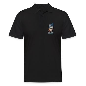 Mehr Berge - Weniger Sorgen - Männer Poloshirt - Schwarz - Vorne - Kai (181cm)