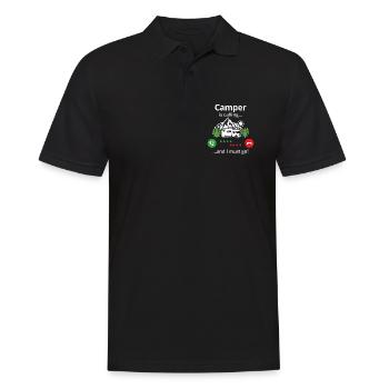 Camper is calling... and i must go - Men's Polo Shirt - black - Front - Kai (181cm)