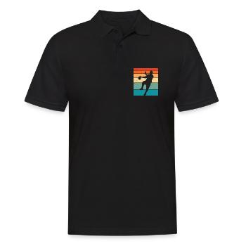 Joueur de handball rétro - Polo Homme - noir - Devant - Kai (181cm)