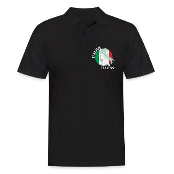 Turin - Männer Poloshirt - Schwarz - Vorne - Kai (181cm)