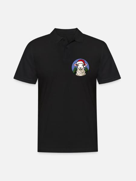 Schafe Weihnachten - Männer Poloshirt - Schwarz