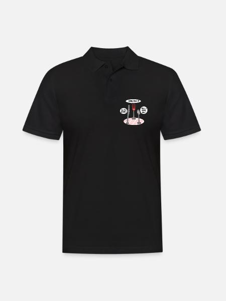GABEL, BIS ZUM LÖFFEL, HAB EINEN MESSERTAG! - Männer Poloshirt - Schwarz