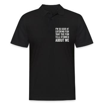 I'm So Good At Catching Fish Angler Saying Fishing - Men's Polo Shirt - black - Front - Kai (181cm)