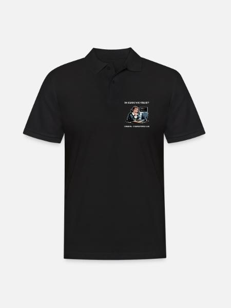 Philosoph Descartes Meme – für einen dunklen Hintergrund - Männer Poloshirt - Schwarz