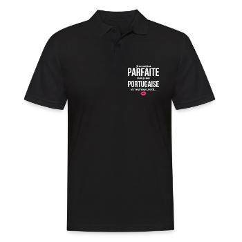 Je Ne Suis Pas Parfaite Mais Je Suis Portugaise... - Polo Homme - noir - Devant - Kai (181cm)