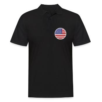 Flagge der Vereinigten Staaten - Männer Poloshirt - Schwarz - Vorne - Kai (181cm)