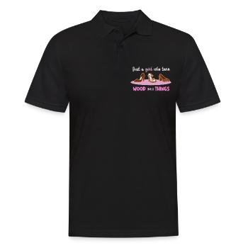 Just a girl who turn wood into things female S - Men's Polo Shirt - black - Front - Kai (181cm)