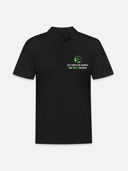 weltweite Reise - Männer Poloshirt - Schwarz