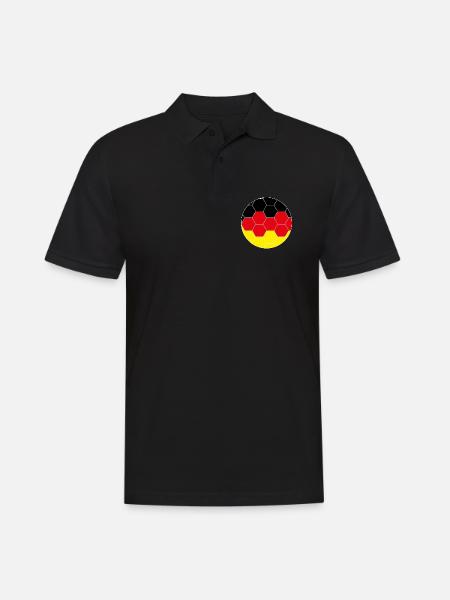 Deutschland Fußball Hexagon - Männer Poloshirt - Schwarz