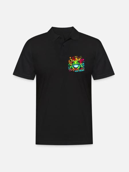 Frosch - Männer Poloshirt - Schwarz