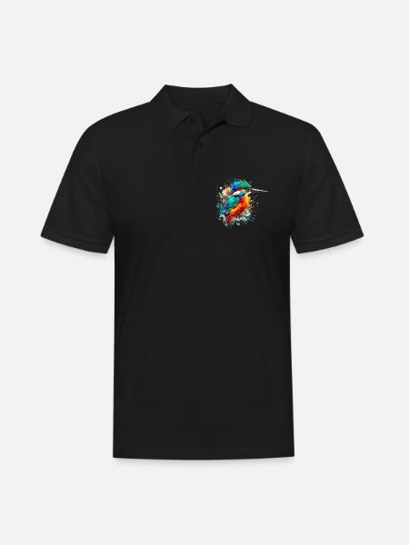 Eisvogel - Männer Poloshirt - Schwarz