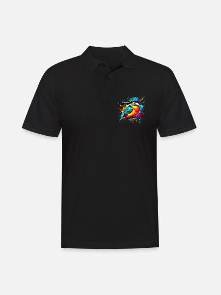 Eisvogel - Männer Poloshirt - Schwarz
