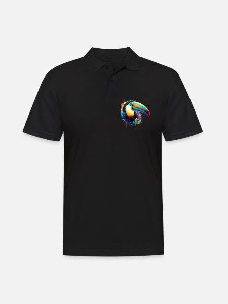 Tukan - Männer Poloshirt - Schwarz