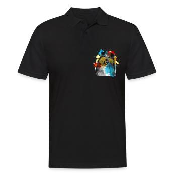 Sheltie Watercolors Colorful - Men's Polo Shirt - black - Front - Kai (181cm)