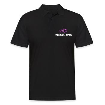 Beste Oma Herz Liebe - Männer Poloshirt - Schwarz - Vorne - Kai (181cm)