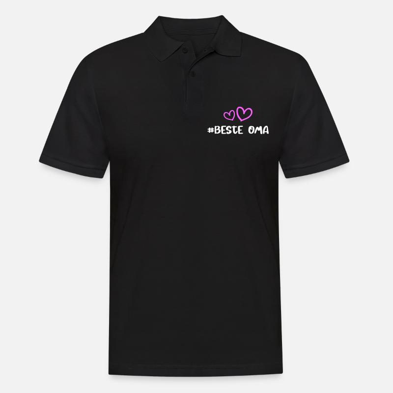 Beste Oma Herz Liebe - Männer Poloshirt - Schwarz