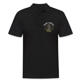 BuenCamino Muschel Motiv - Männer Poloshirt - Schwarz - Vorne - Kai (181cm)