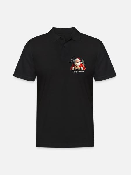 Der Weihnachtsmann mit Lebkuchen – ein weihnachtliches Motto - Männer Poloshirt - Schwarz