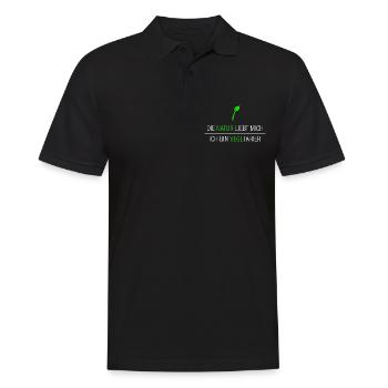 die Natur liebt mich - Vegetarier - Männer Poloshirt - Schwarz - Vorne - Kai (181cm)