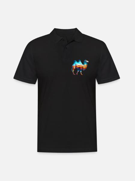 Kamel - Männer Poloshirt - Schwarz