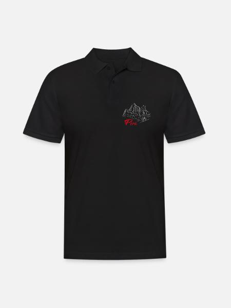 Machu Picchu - Peru - Lama - Männer Poloshirt - Schwarz