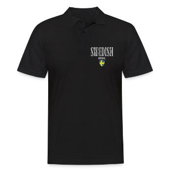 Original schwedisch, schwedischer Stolz - Männer Poloshirt - Schwarz - Vorne - Kai (181cm)