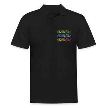 Fahrrad bunte Fahrräder coole Kunst geschenk - Männer Poloshirt - Schwarz - Vorne - Kai (181cm)