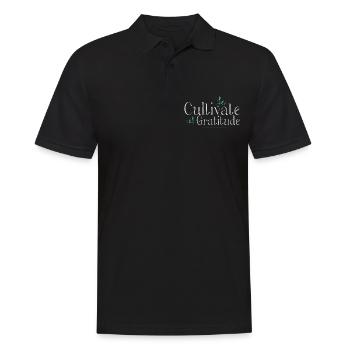 Cultivate Gratitude 3 - Männer Poloshirt - Schwarz - Vorne - Kai (181cm)