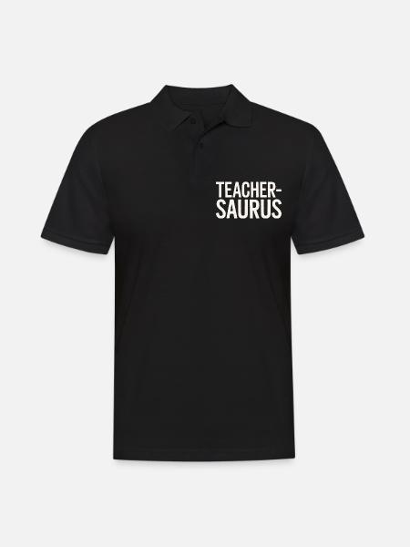 Teacher-saurus 8 - Männer Poloshirt - Schwarz