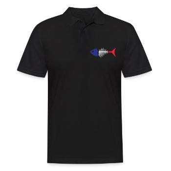 Französischer Fisch - Männer Poloshirt - Schwarz - Vorne - Kai (181cm)