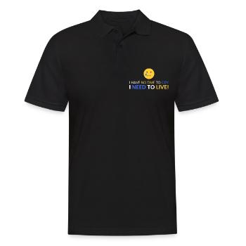 Pas le temps de pleurer! Il faut vivre ! - Polo Homme - noir - Devant - Kai (181cm)