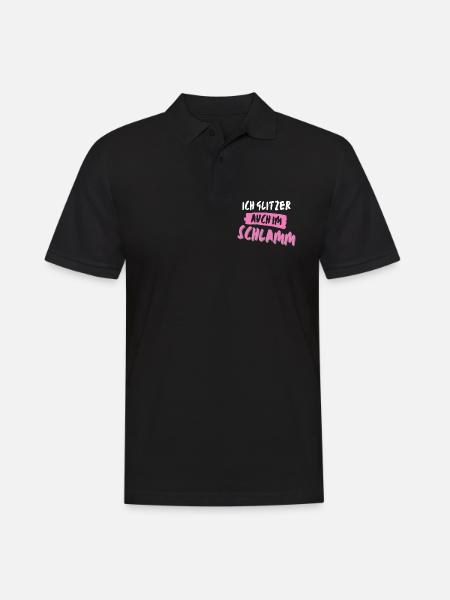 muddy run glitzer im schlamm Team Frauenlauf mud - Männer Poloshirt - Schwarz