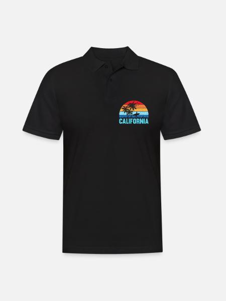 California - Männer Poloshirt - Schwarz