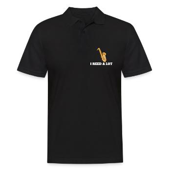 Lustiges Saxophonspieler-Geschenk für Saxophonisten - Männer Poloshirt - Schwarz - Vorne - Kai (181cm)