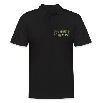 50% végétarien 50% végétalien - Polo Homme - noir - Devant - Kai (181cm)