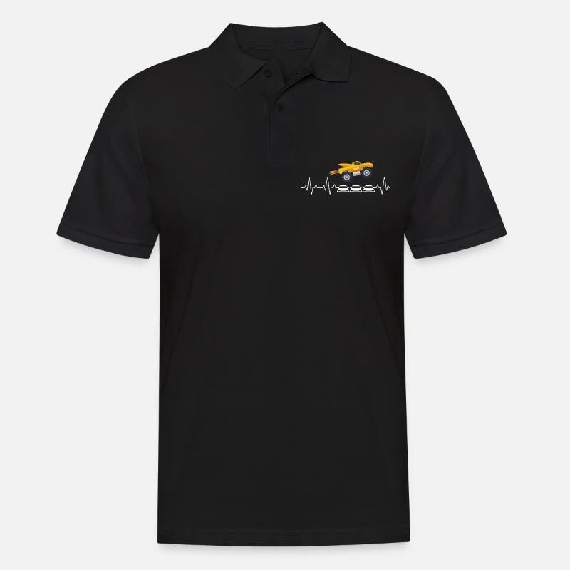 Springender Monstertruck - Männer Poloshirt - Schwarz