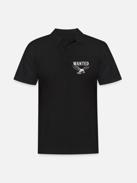 Gesucht Fischbrötchen Möwe - Männer Poloshirt - Schwarz