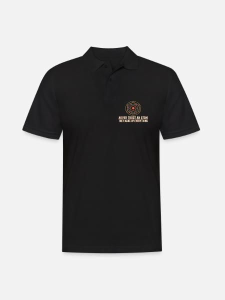 Atomwitz Never Trust an Atom - Männer Poloshirt - Schwarz