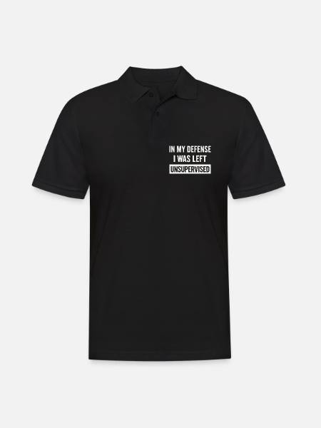 In meiner Verteidigung: unbeaufsichtigt - Männer Poloshirt - Schwarz