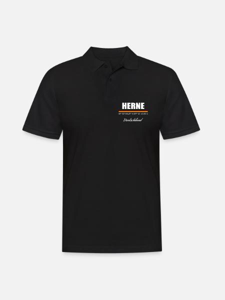 Herne - Männer Poloshirt - Schwarz