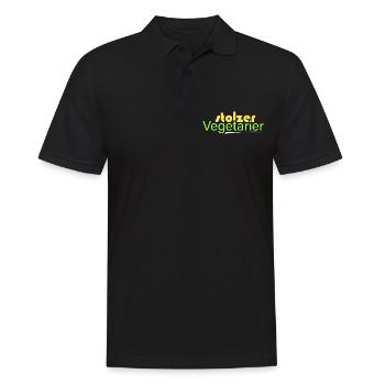 stolzer Vegetarier - Männer Poloshirt - Schwarz - Vorne - Kai (181cm)