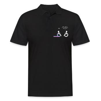 Rollstuhl Letzte Einhorn überfahren Geschenk retro - Männer Poloshirt - Schwarz - Vorne - Kai (181cm)