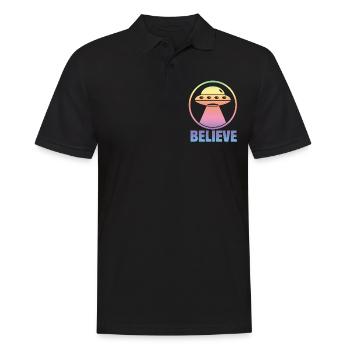 Außerirdische glauben an menschliche extraterrestr - Männer Poloshirt - Schwarz - Vorne - Kai (181cm)