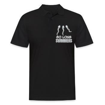 Funny Vasectomy As Long As Swimmers Humor Reception - Men's Polo Shirt - black - Front - Kai (181cm)
