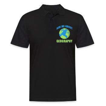 Fragen Sie mich nach Geographie International Fan - Männer Poloshirt - Schwarz - Vorne - Kai (181cm)