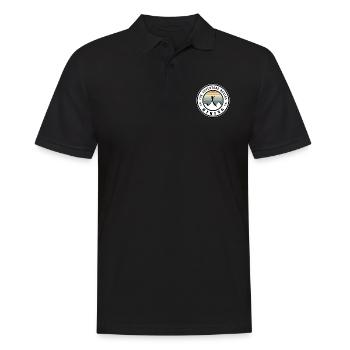 Hiking - the adventure begins - Männer Poloshirt - Schwarz - Vorne - Kai (181cm)