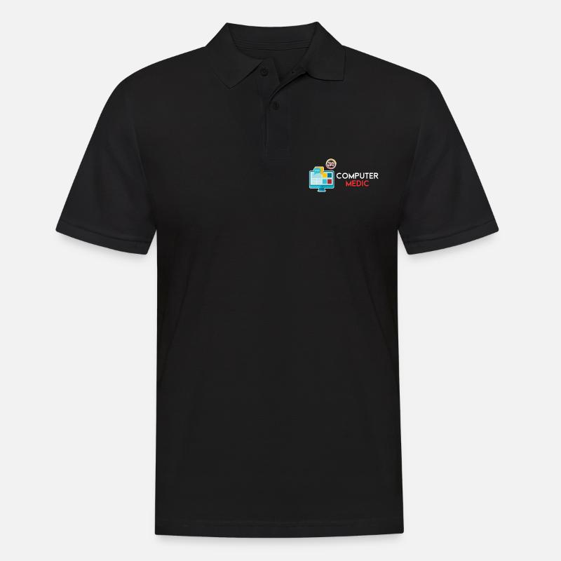 Computer Physician IT Helpdesk - Men's Polo Shirt - black